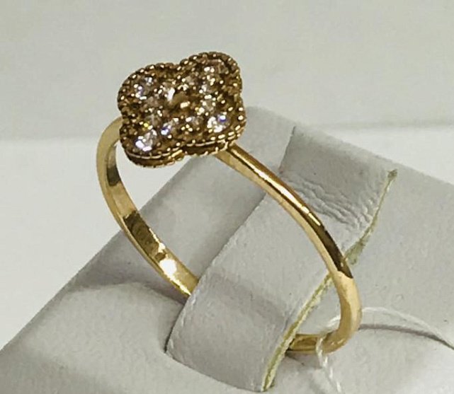 Кольцо из красного золота с цирконием (29099508) 1