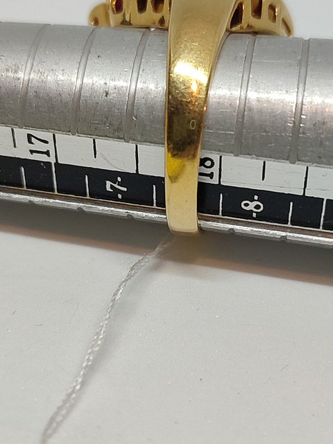Кольцо из желтого золота с сапфиром, жемчугом и бриллиантом (-ми) (27417678)  11