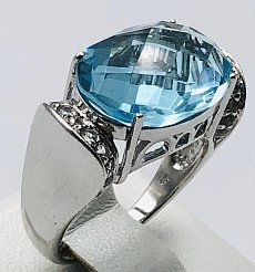 Серебряное кольцо с цирконием (33721665) 3