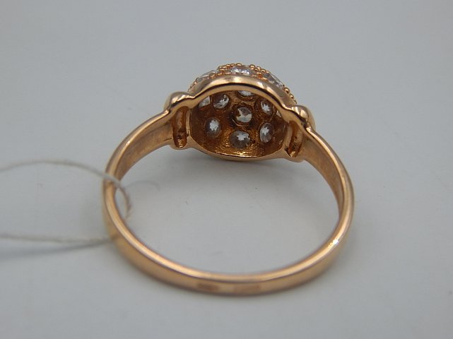 Кольцо из красного золота с цирконием (32376561) 5
