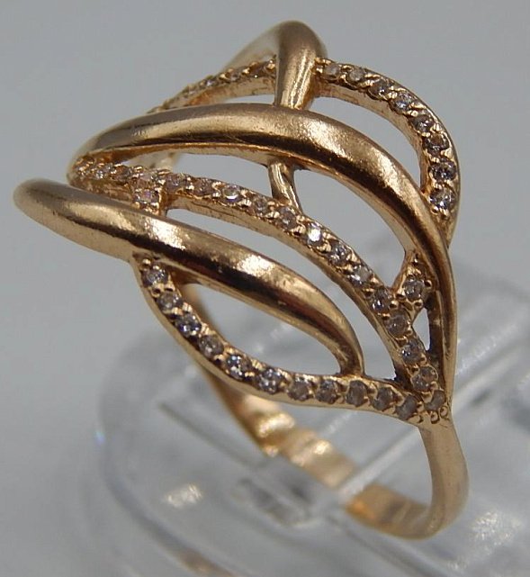 Кольцо из красного золота с цирконием (33668538) 1