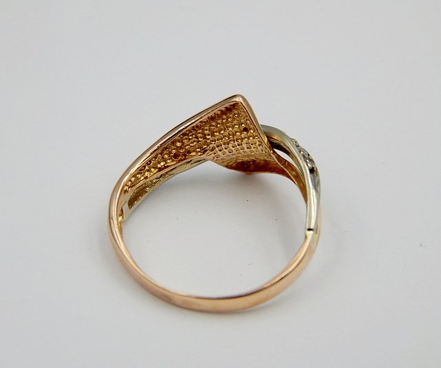 Кольцо из красного и белого золота с цирконием (33677647) 4