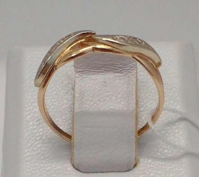 Кольцо из красного и белого золота с цирконием (33751344) 2