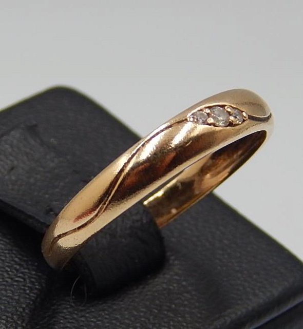 Кольцо из красного золота с цирконием (33431034)  2
