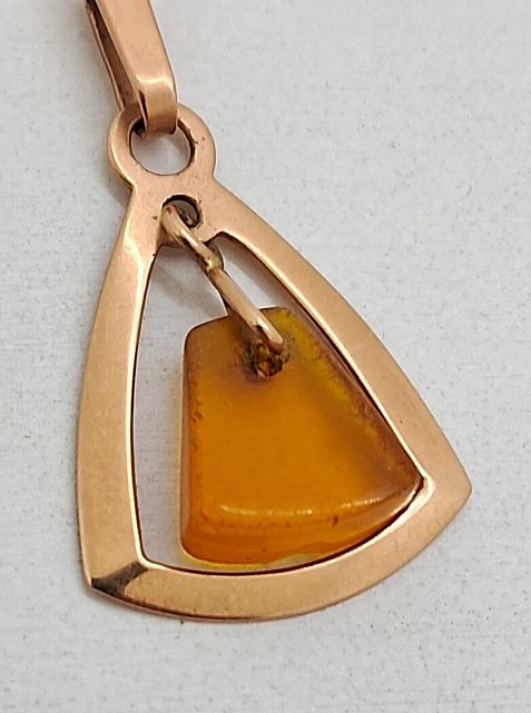 Кулон из красного золота с янтарем (33878602) 6