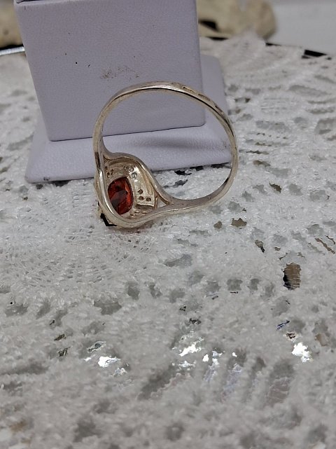 Серебряное кольцо с цирконием и позолотой (32819363) 4