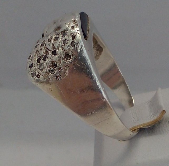 Срібний перстень з оніксом і цирконієм (33639942) 2