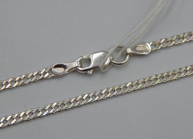 Серебряная цепь с плетением Двойной ромб (32749388) 0