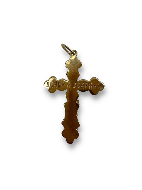 Підвіс-хрест із червоного та білого золота (30897351) 1