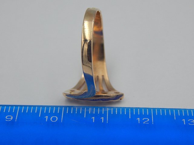 Кольцо из красного золота с цирконием (28556726) 3