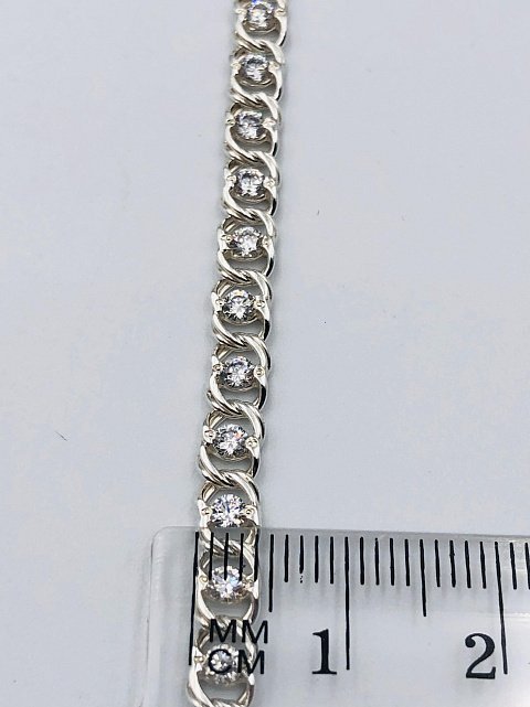 Срібний браслет із цирконієм (33720368) 3
