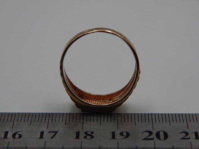 Перстень из красного и белого золота с цирконием (33952849) 4