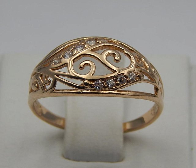 Кольцо из красного золота с цирконием (31274550) 0