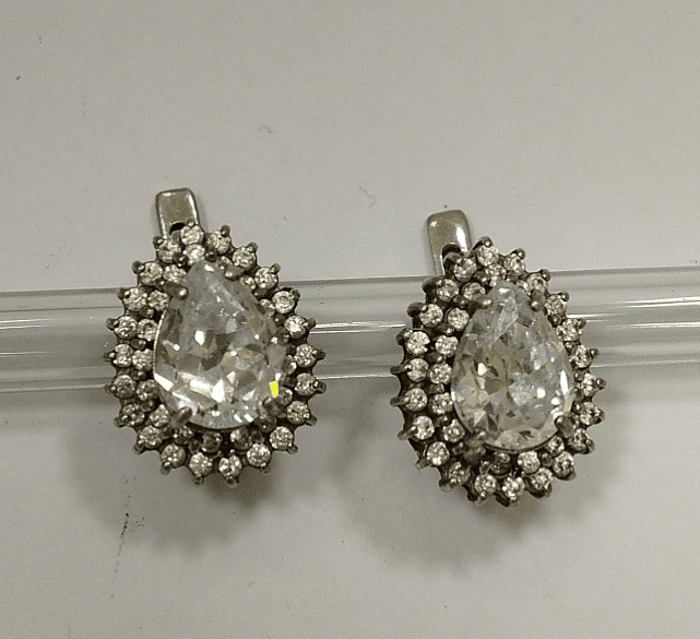 Срібні сережки з цирконієм (33684677) 0