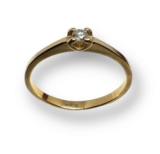 Кольцо из красного золота с бриллиантом (-ми) (30178997) 1