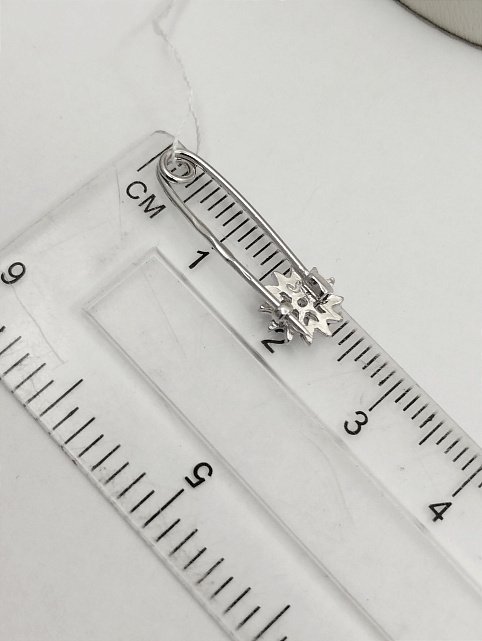 Серебряная булавка с цирконием (33302908) 1