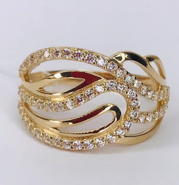 Кольцо из красного золота с цирконием (32242631) 1