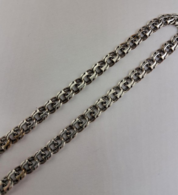 Серебряная цепь с плетением Бисмарк (32721660) 1