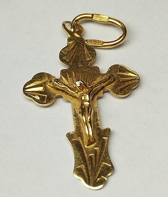 Підвіс-хрест з червоного золота (33721906) 0