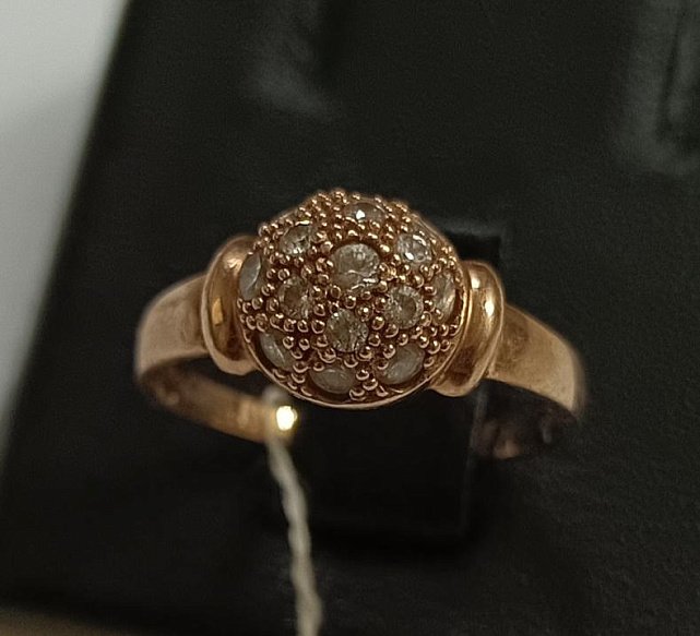 Кольцо из красного золота с цирконием (33867828)  0