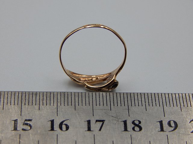 Кольцо из красного золота с цирконием (31559280) 6