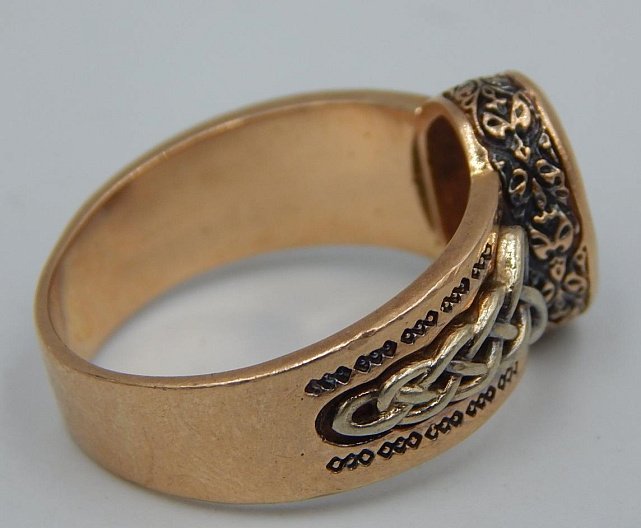 Кольцо из красного и белого золота с корундом (29938342) 6