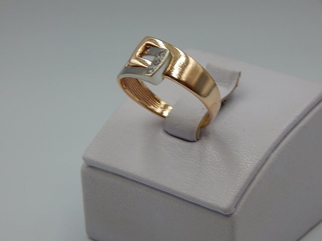 Кольцо из красного и белого золота с цирконием (32272364) 2