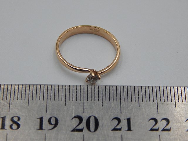 Кольцо из красного золота с бриллиантом (-ми) (31541040) 5