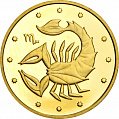 картинка Золотая монета 1/25oz Скорпион 2 гривны 2007 Украина (21054736) 