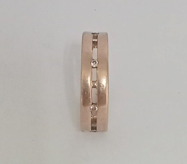 Обручальное кольцо из красного золота с цирконием (33752149) 1