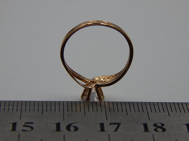 Кольцо из красного золота с цирконием (32454894) 5