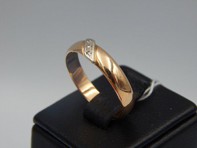 Обручальное кольцо из красного и белого золота с бриллиантом (-ми) (30964555) 1