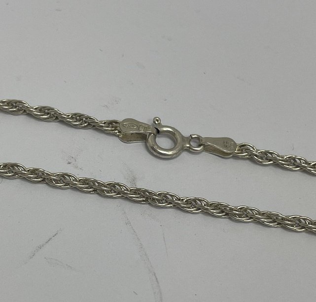 Серебряная цепь с плетением Веревочка (33834223) 0