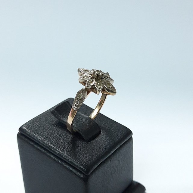 Кольцо из красного и белого золота с бриллиантом (-ми) (33197410) 2