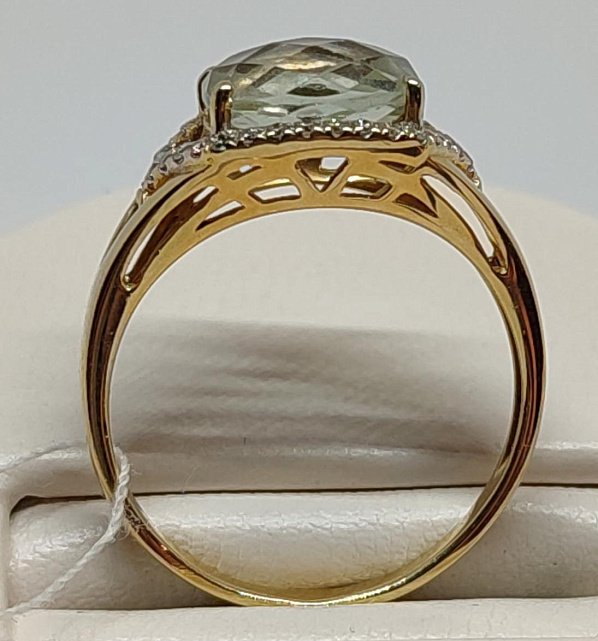 Кольцо из красного золота с празиолитом и бриллиантом (-ми) (27416611) 4