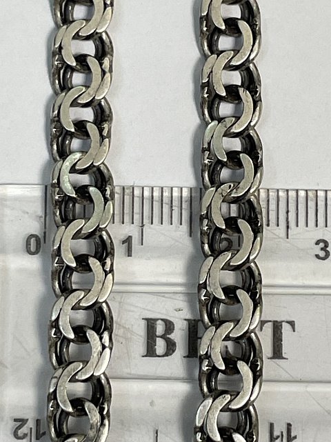 Срібний ланцюг із плетінням Бісмарк (33847592) 1