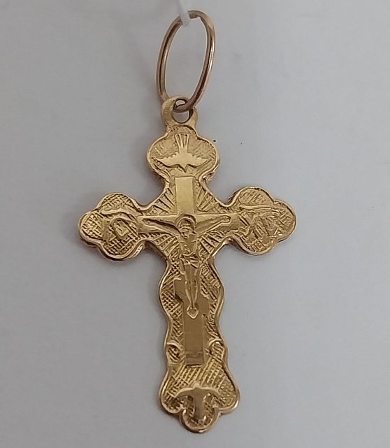 Підвіс-хрест з червоного золота (33766751) 0