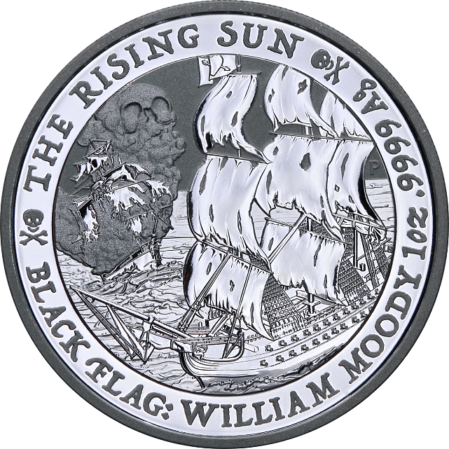 Серебряная монета 1oz Пиратский корабль Восходящее Солнце 1 доллар 2022 Тувалу (29128392) 0