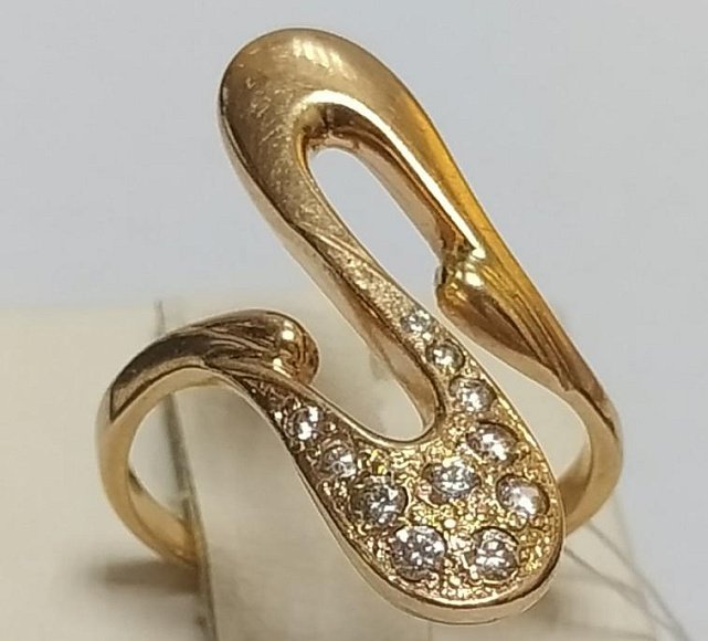 Кольцо из красного золота с цирконием (33715748)  0
