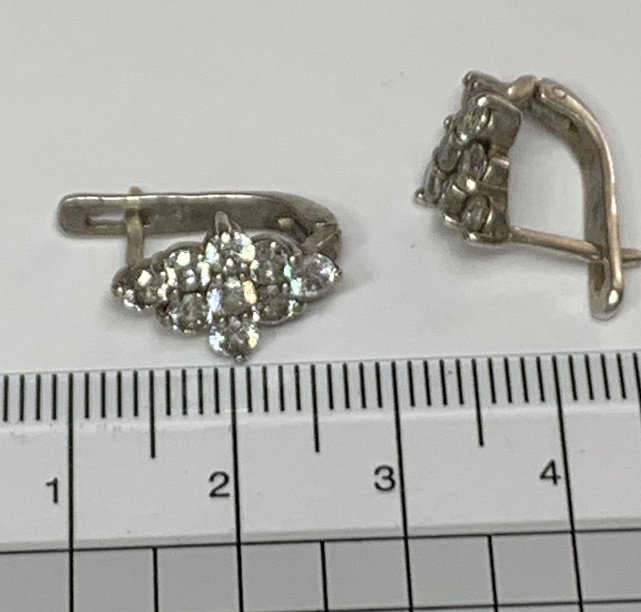 Серебряные серьги с цирконием (33951362) 3
