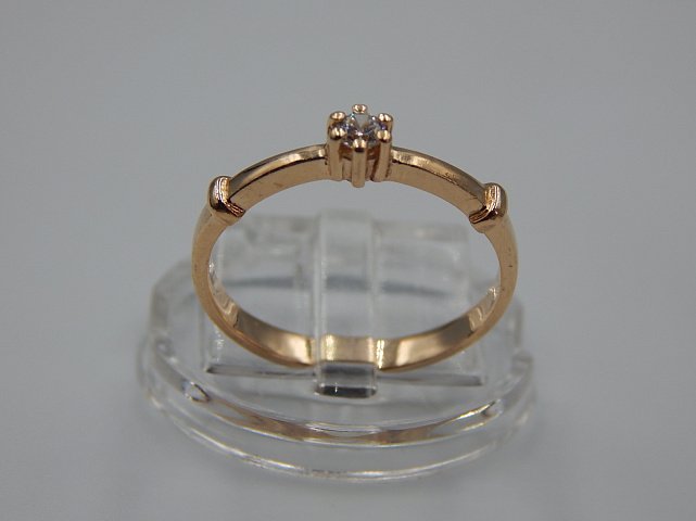 Кольцо из красного золота с цирконием (33687970) 0