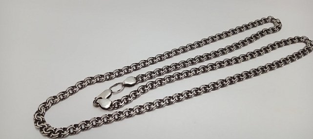 Серебряная цепь с плетением Бисмарк (33796382) 2