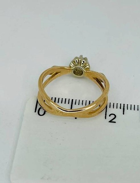 Кольцо из красного и белого золота с бриллиантом (-ми) (32092021) 4
