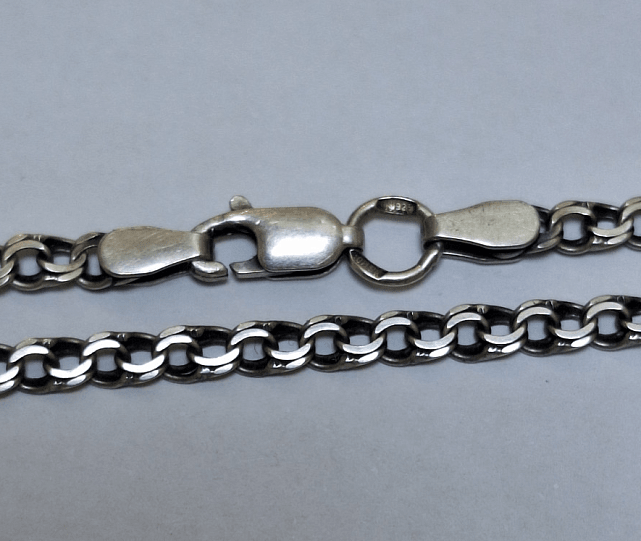 Серебряная цепь с плетением Бисмарк (33733152) 0