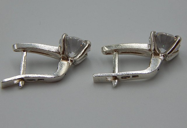Серебряные серьги с позолотой и цирконием (32594267) 4