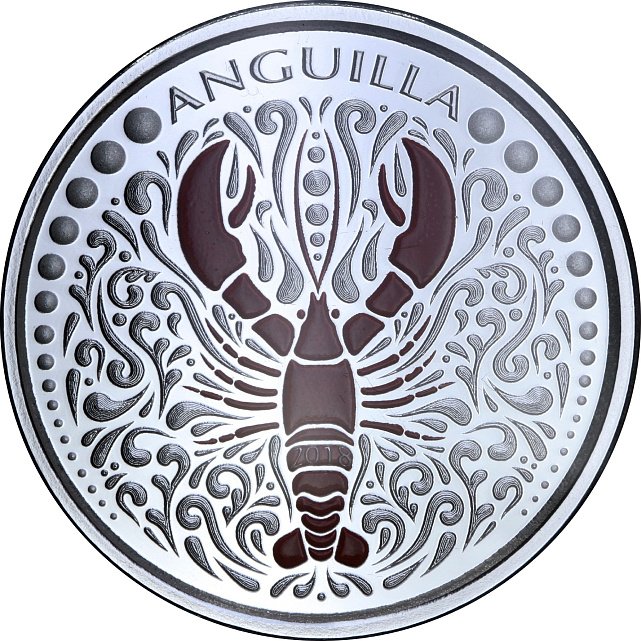 Серебряная монета 1oz Ангилья 2 доллара 2018 Восточные Карибы (29127684) 3