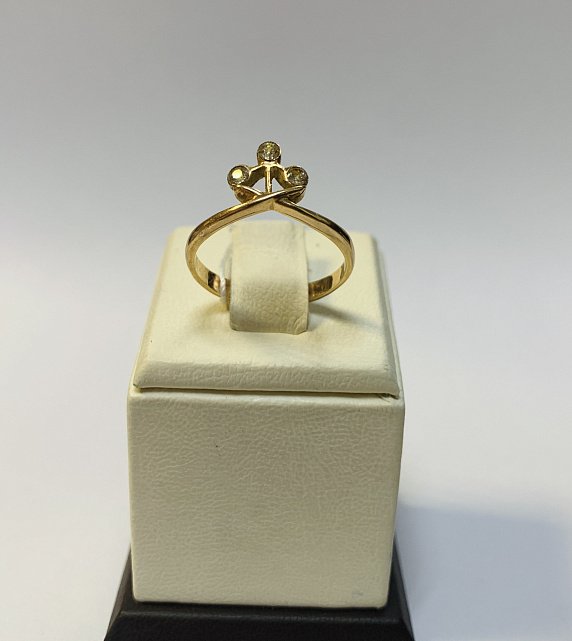 Кольцо из красного золота с цирконием (33213412) 1
