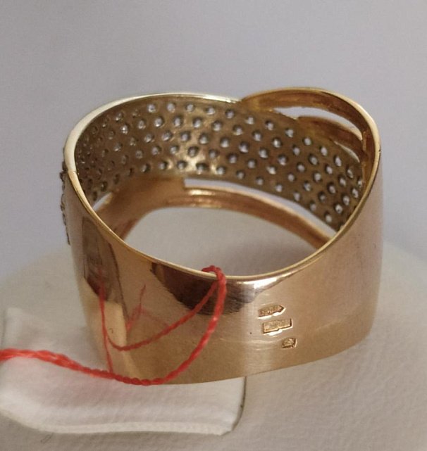 Кольцо из красного золота с цирконием (31955168) 1