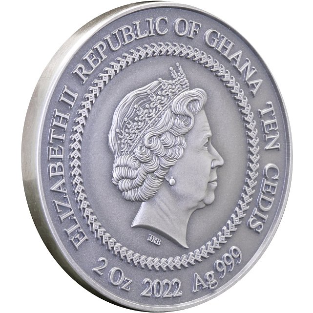 Серебряная монета 2oz Давид и Голиаф 10 седи 2022 Гана (30648269) 10