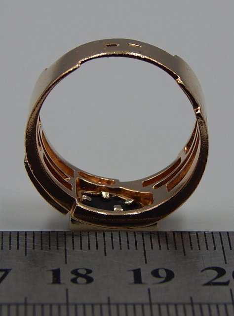 Перстень из красного и белого золота с цирконием (32489716) 3